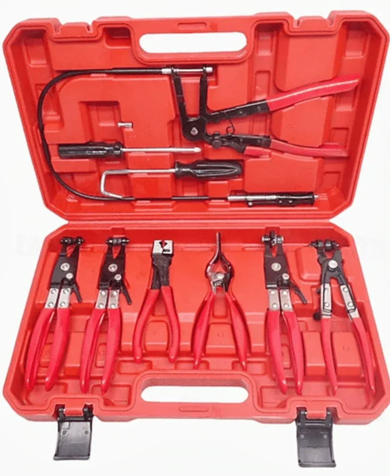 9 Piece Heavy Duty Hose Clamp Plier Set For Fuel Oil Water Brake and Cooling - FairTools