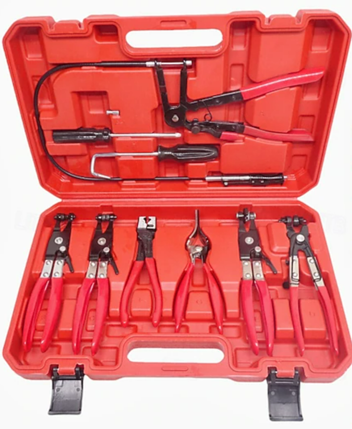9 Piece Hose Clamp Plier Set For Fuel Oil Water Brake and Cooling FairTools