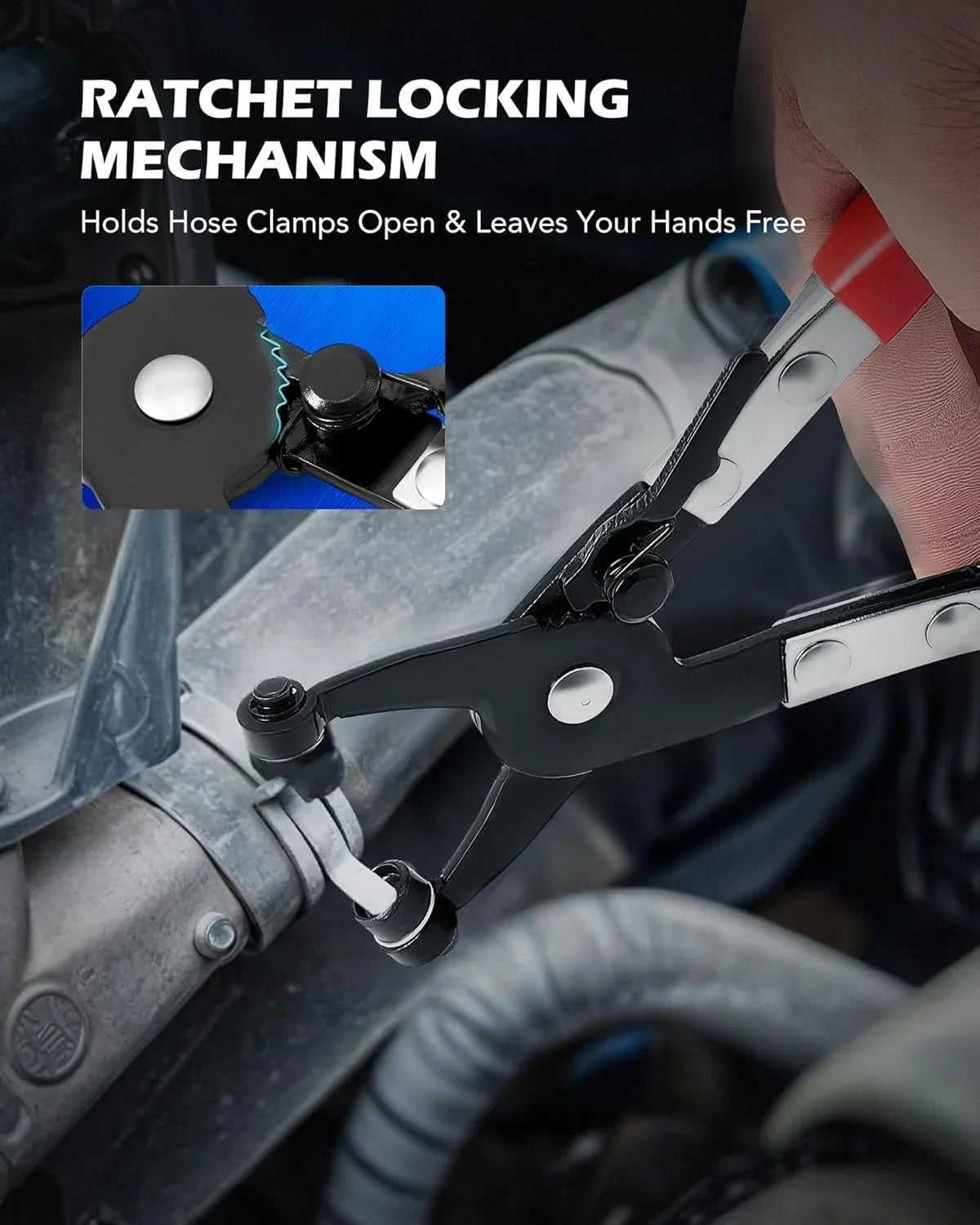 9 Piece Heavy Duty Hose Clamp Plier Set For Fuel Oil Water Brake and Cooling - FairTools