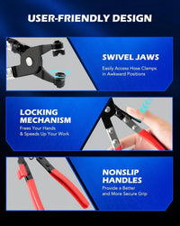 9 Piece Heavy Duty Hose Clamp Plier Set For Fuel Oil Water Brake and Cooling - FairTools
