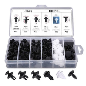 100PC Clip Trim Car Push Pin Rivet Bumper Door Panel Retainer Fastener Kit