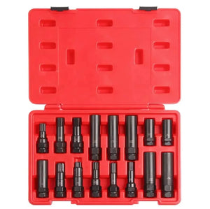 16-Piece Locking Lug Nut Master Key Set Wheel Lock Removal Kit