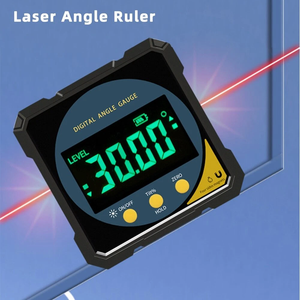 Digital Angle Finder with Electronic Laser, Protractor Inclinometer Level Ruler USB Rechargeable