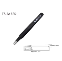 RHINO RH TS ESD Anti-Static High-Precision Super Hard Tweezers (Matte Black) FairTools