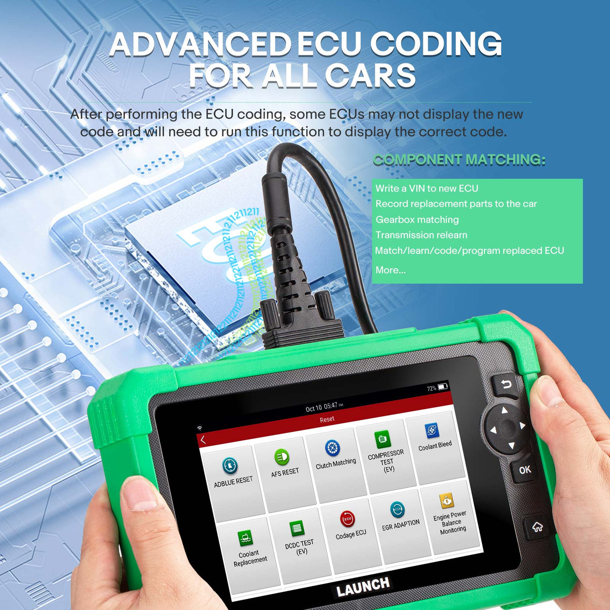 LAUNCH CRP919 EV Diagnostic Scanner 43+ Service Functions for Electric Vehicles New Energy Cars Launch