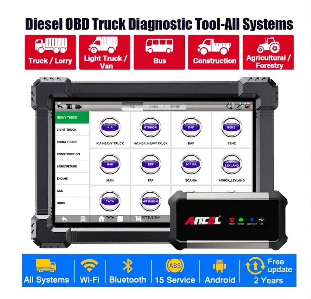 Ancel X7 HD Heavy Duty Truck Diagnostic Scanner Tool Full System 12V 24V Ancel