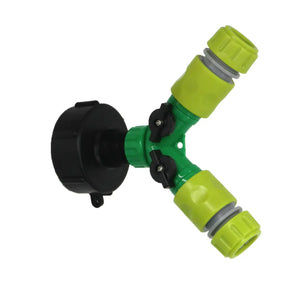 3/4 inch IBC Tank Barrel Joints Tap Adapter 2 Way Y Shape Garden Hose Nozzle Connector