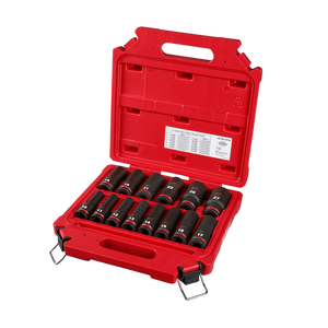 Milwaukee Shockwave 1/2" Drive 14pc Metric Deep 6 Point Impact Socket Set