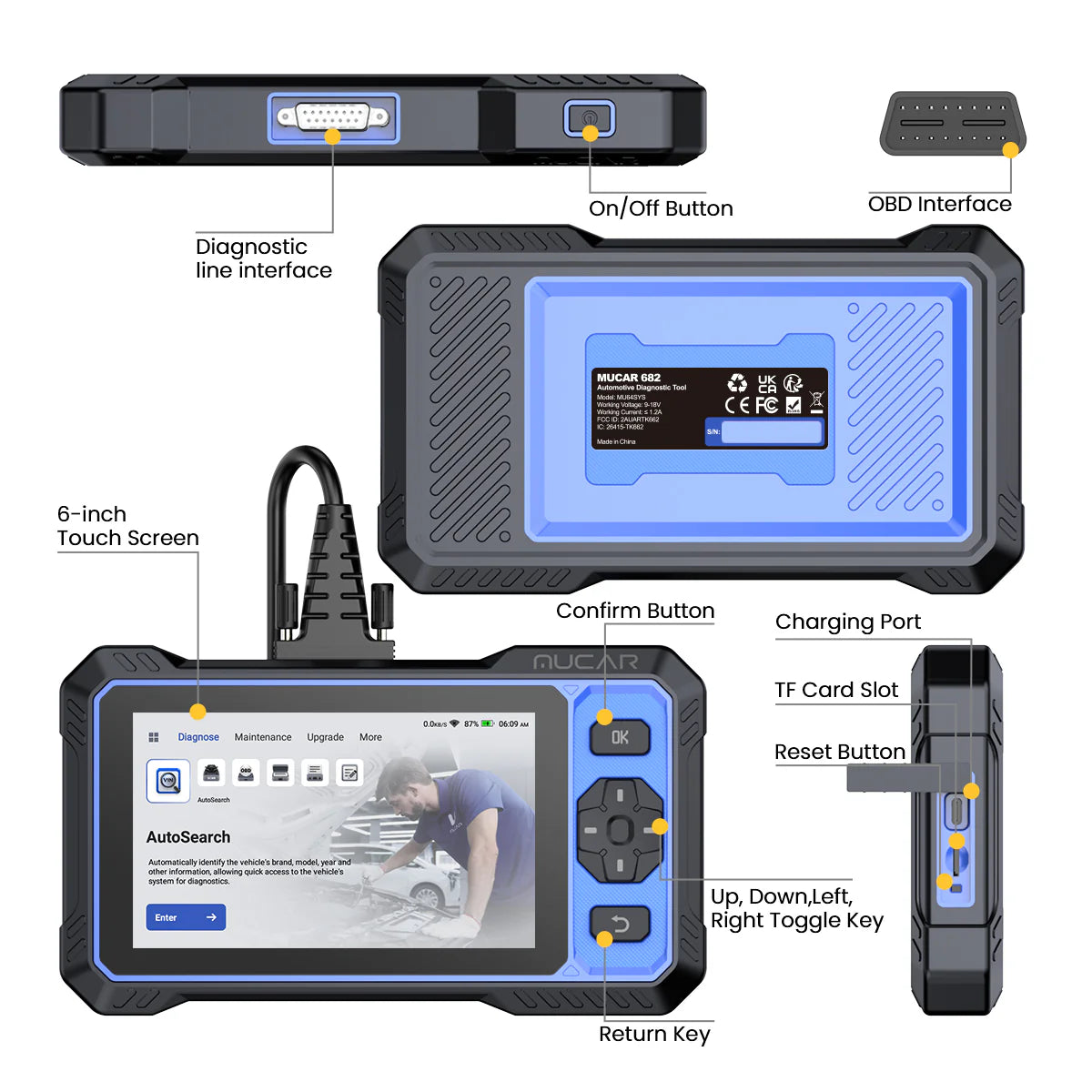 MUCAR 682 AI-Powered OBD2 Bi-Directional  Diagnostic Scanner FairTools