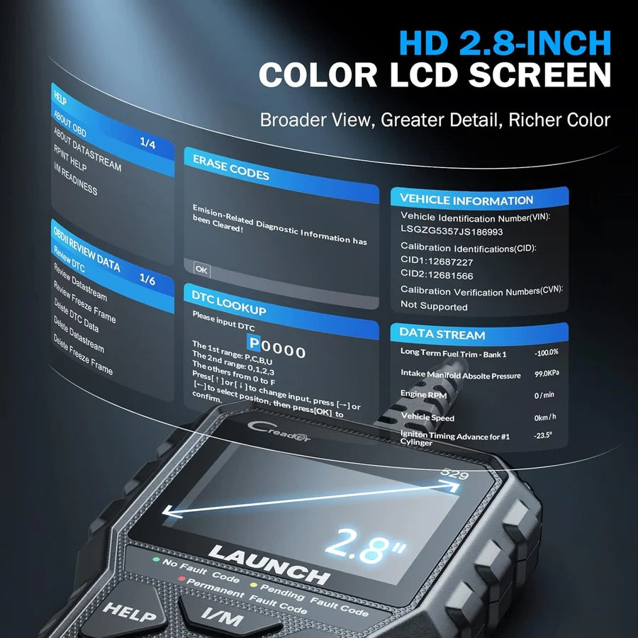 LAUNCH Creader CR529 2.8 inch screen OBD2 Scanner Car Code Reader LAUNCH