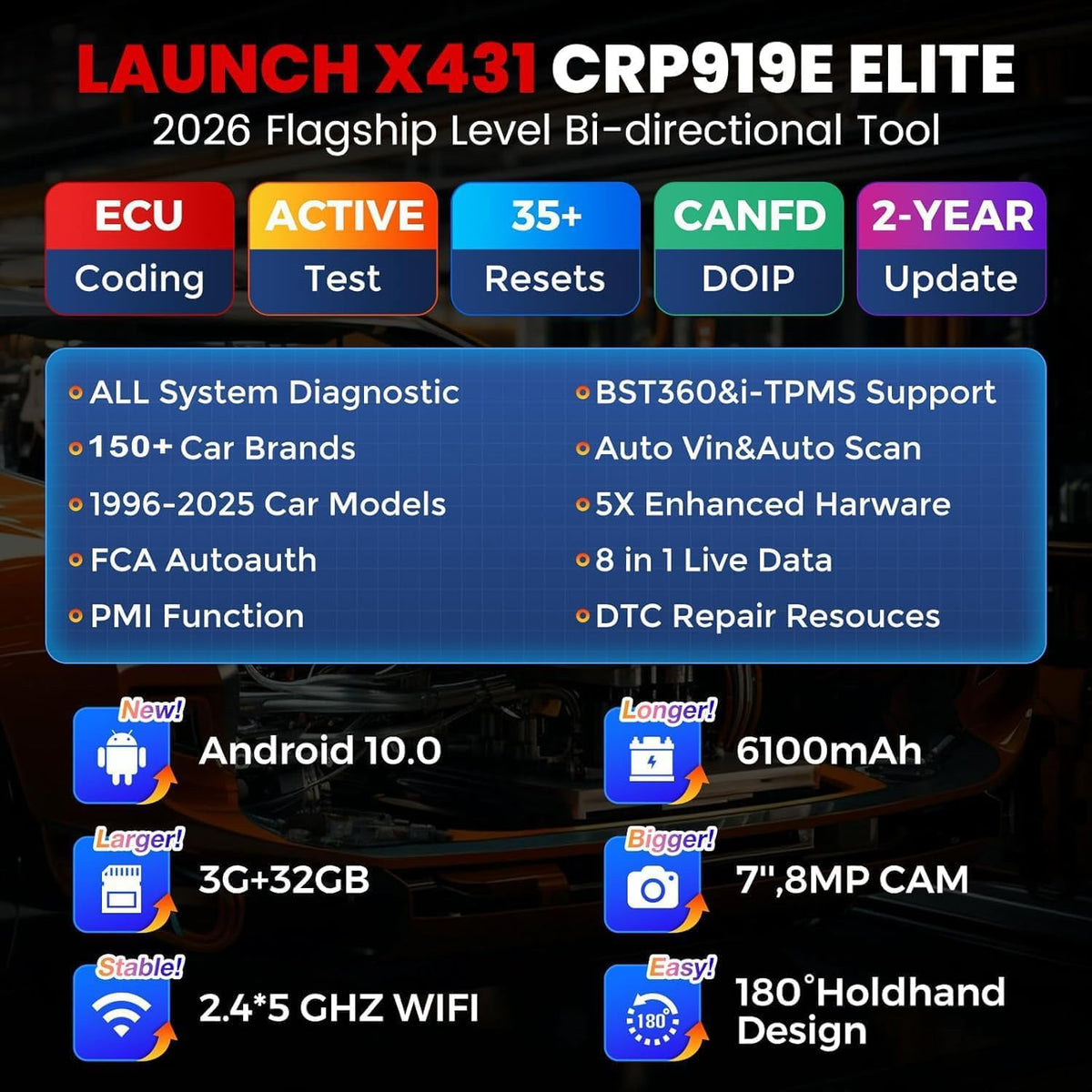 LAUNCH CRP919E OBD2 Diagnostic Scanner FairTools