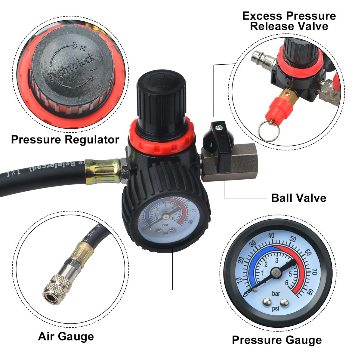 9-Piece Turbo System Leak Test Kit Turbocharger Leak Tester FairTools