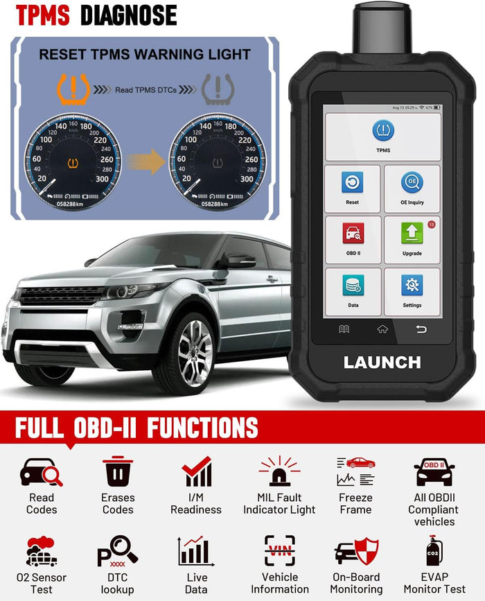 LAUNCH CRT 5011 V2.0 Tire Pressure Sensor Programing Diagnosis TPMS Relearn Tool LAUNCH