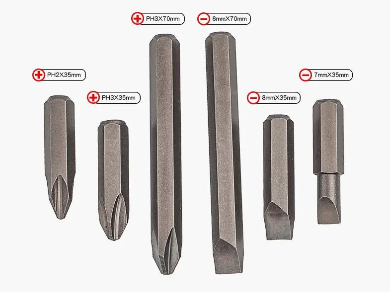 7PC IMPACT SCREWDRIVER DRIVER SET NON-SLIP RUBBER HANDLE FairTools