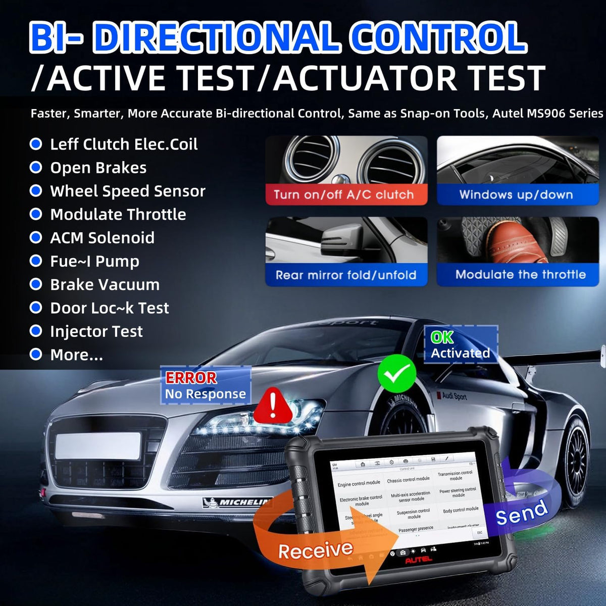 AUTEL MaxiCheck MX900 Car Scanner Upgrade of MaxiCOM MK808BT MK808 MX808 S Autel