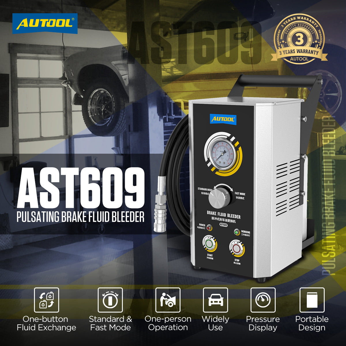 AUTOOL AST609 Car Pulsating Brake Fluid Changer Autool