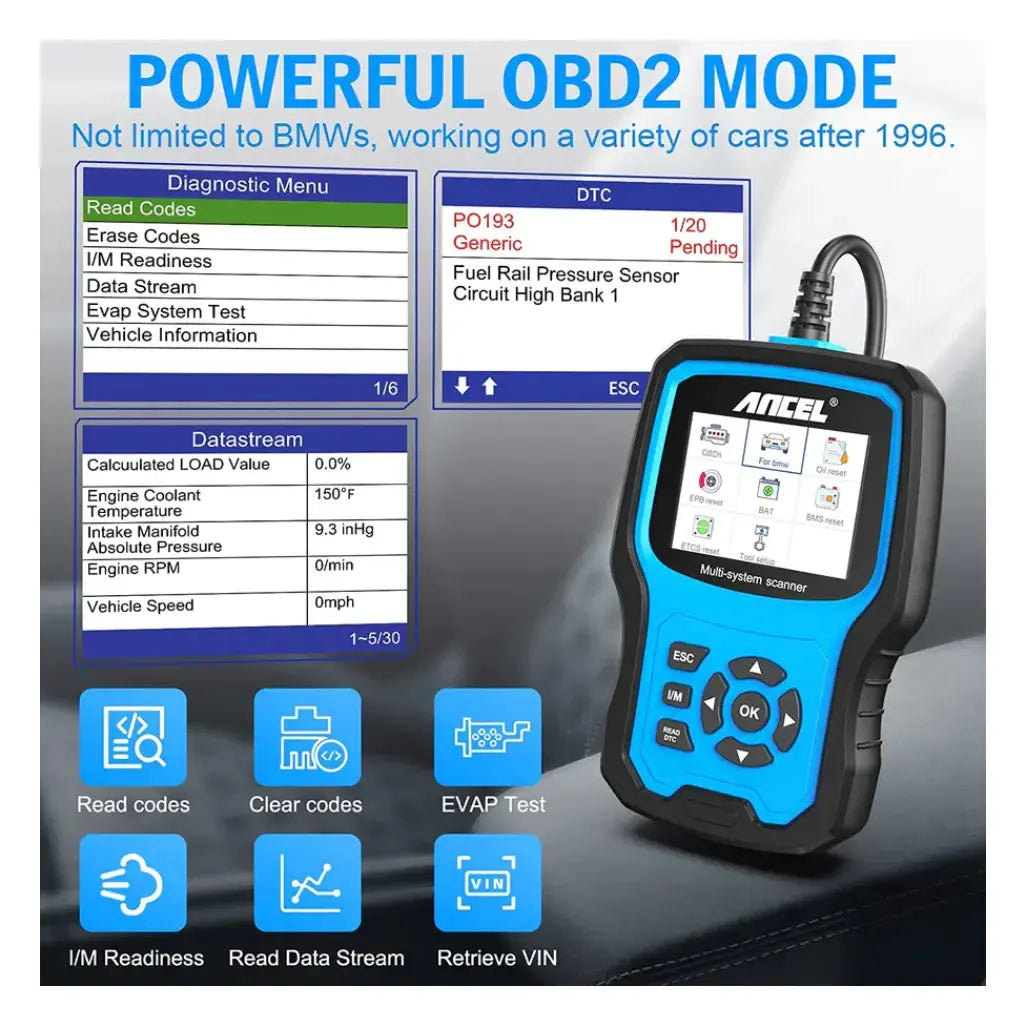 Ancel BM700 BMW Diagnostic Scan Tool Full Systems All Functions OBD1 OBD2 - FairTools