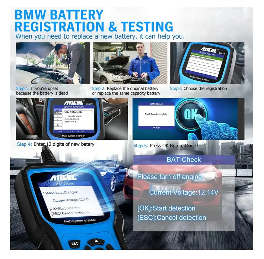 Ancel BM700 BMW Diagnostic Scan Tool Full Systems All Functions OBD1 OBD2 - FairTools