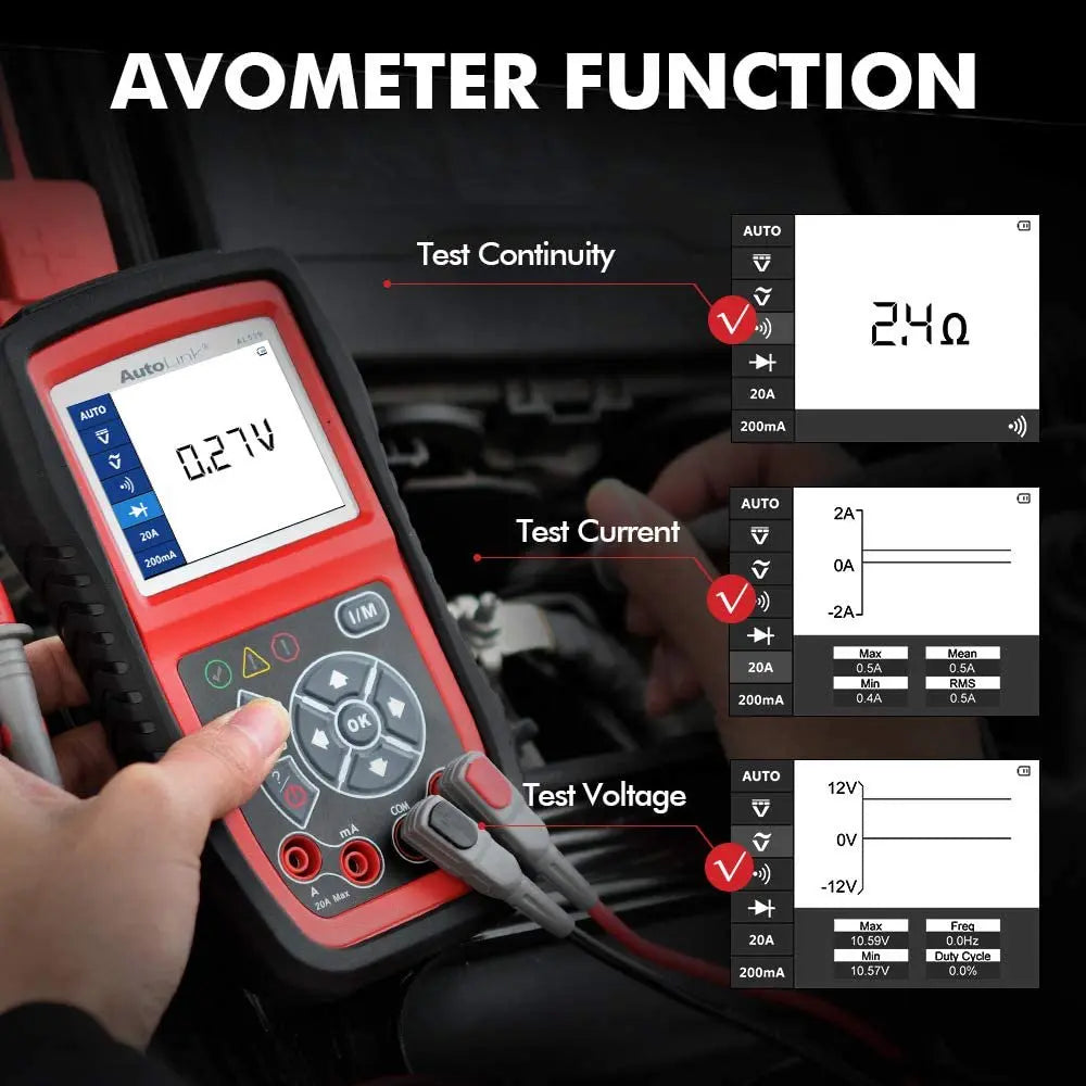 Code Reader Battery Tester Avometer for 12 Volts Batteries
