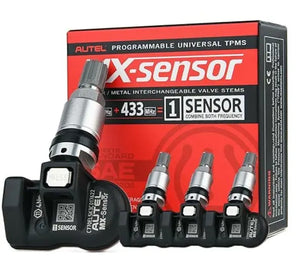 Autel MX Sensor 315MHz/433MHz  Tire Pressure 2 in 1 Press-in Metal/Rubber Value, Pack of 4PC Sensors