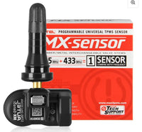 Autel MaxiTPMS 315MHz/433MHz 2 in 1 with TPMS Tool MX-Sensor Programmable fit Tire Pressure Monitoring OEM TPMS Sensors Press-in Metal Valves,Pack of 4PC Sensors Autel