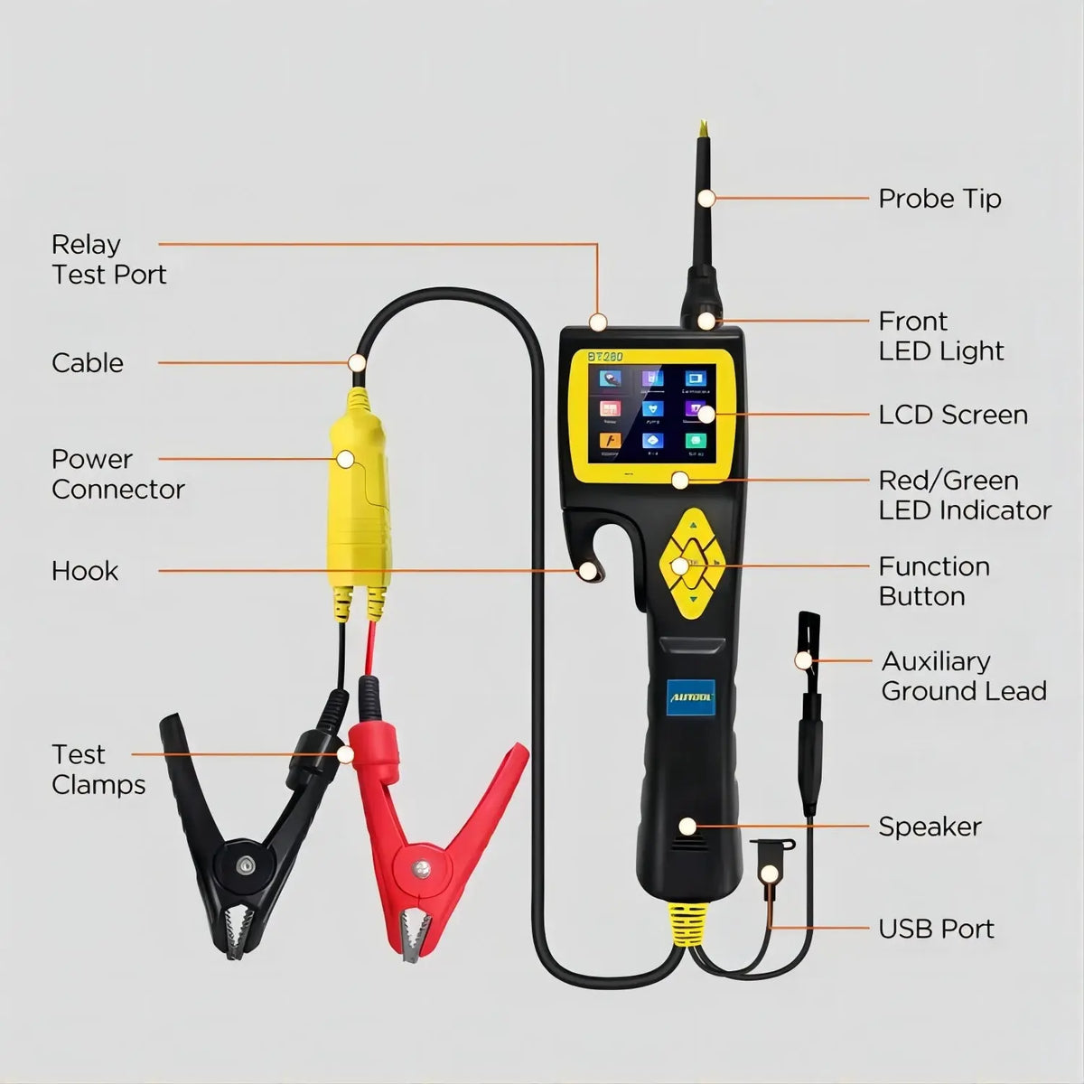 Autool Bt280 Automotive Electrical System Circuit Tester Autool
