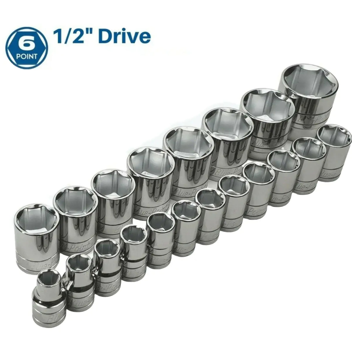 Blue Point 1/2 Short Sockets 8mm-36mm - FairTools Blue Point 1/2 Short Sockets 8mm-36mm