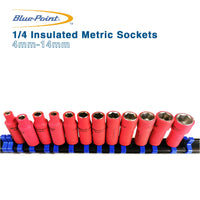 Blue Point 1/4 Insulated Metric Sockets 4mm-14mm 12 Sockets BluePoint