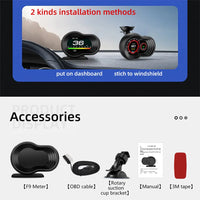 Car OBD2 GPS Gauge HUD Head-Up Digital Display Speedometer Turbo RPM Alarm Temp - FairTools Car OBD2 GPS Gauge HUD Head-Up Digital Display Speedometer Turbo RPM Alarm Temp