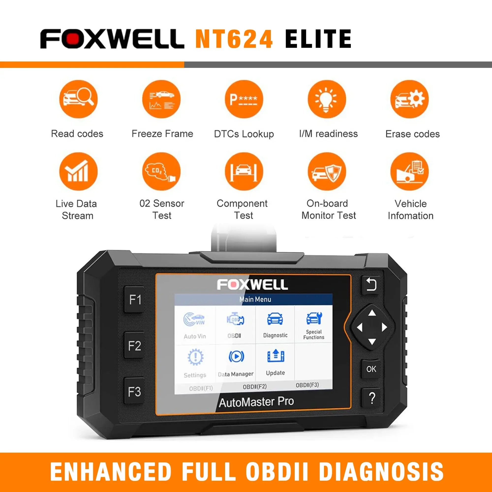 Foxwell NT624 Elite Full System 8 Service Functions Scan Tool