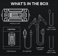 LOKITHOR J402 Jump Starter 3000A 12V 24000Mah Car Starter for Upto 9L Gas and 7L Diesel Engines with 100W Two-Way Fast Charging, Portable lipo Battery Booster Pack with Smart Digital Screen Lokithor