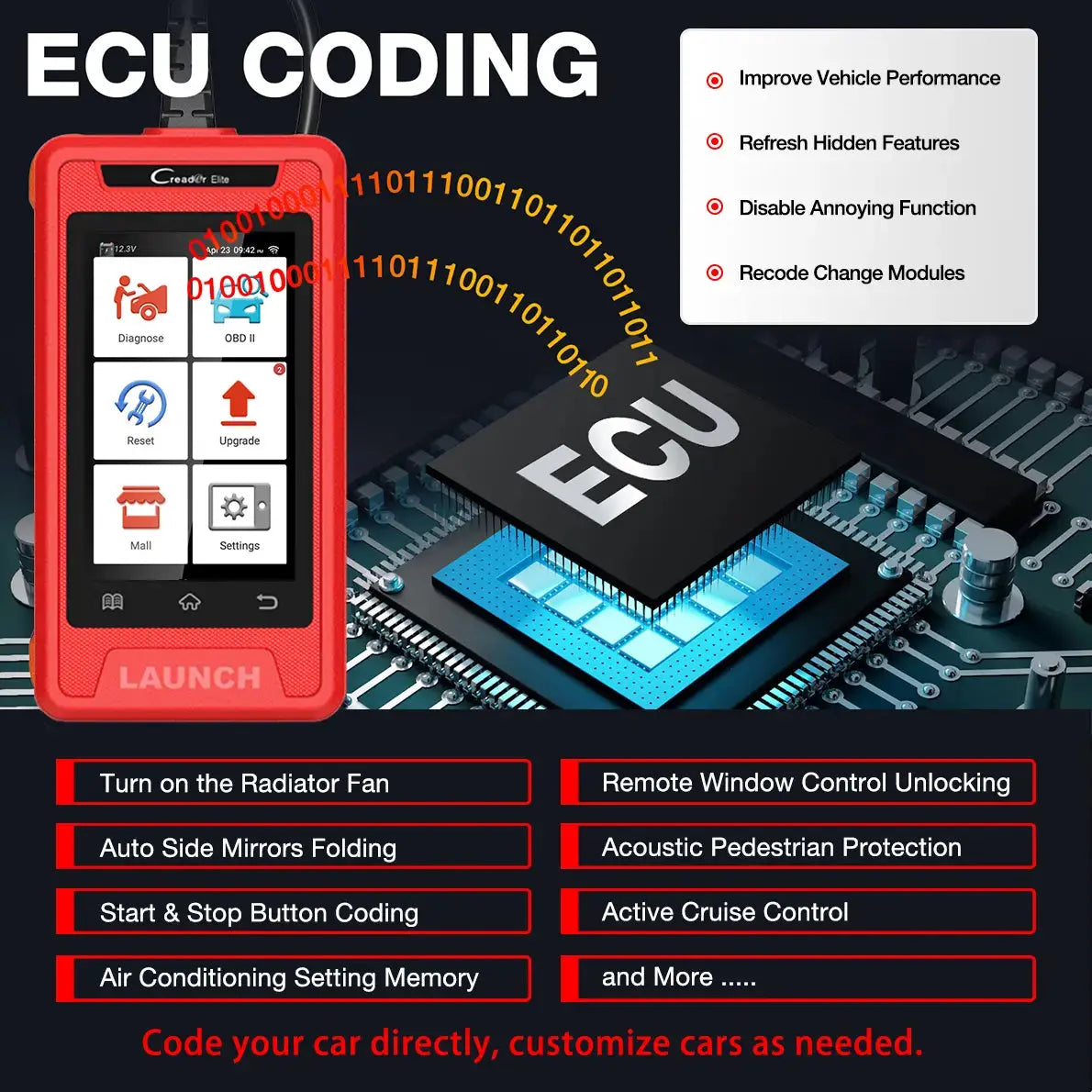 Launch CRE901 Car Scan Tool Creader Elite Full System Diagnostic OBD2 Scanner - FairTools