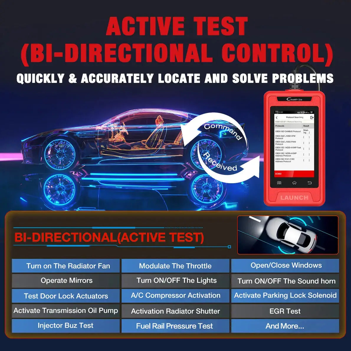 Launch CRE903 Full System Diagnostic OBD2 Scanner Launch Scan Tool - FairTools