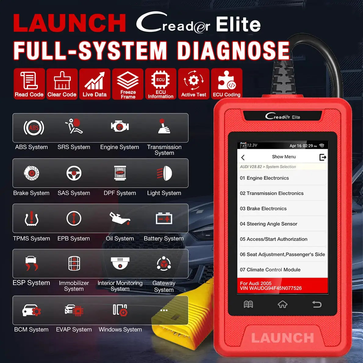 Launch CRE903 Full System Diagnostic OBD2 Scanner Launch Scan Tool - FairTools