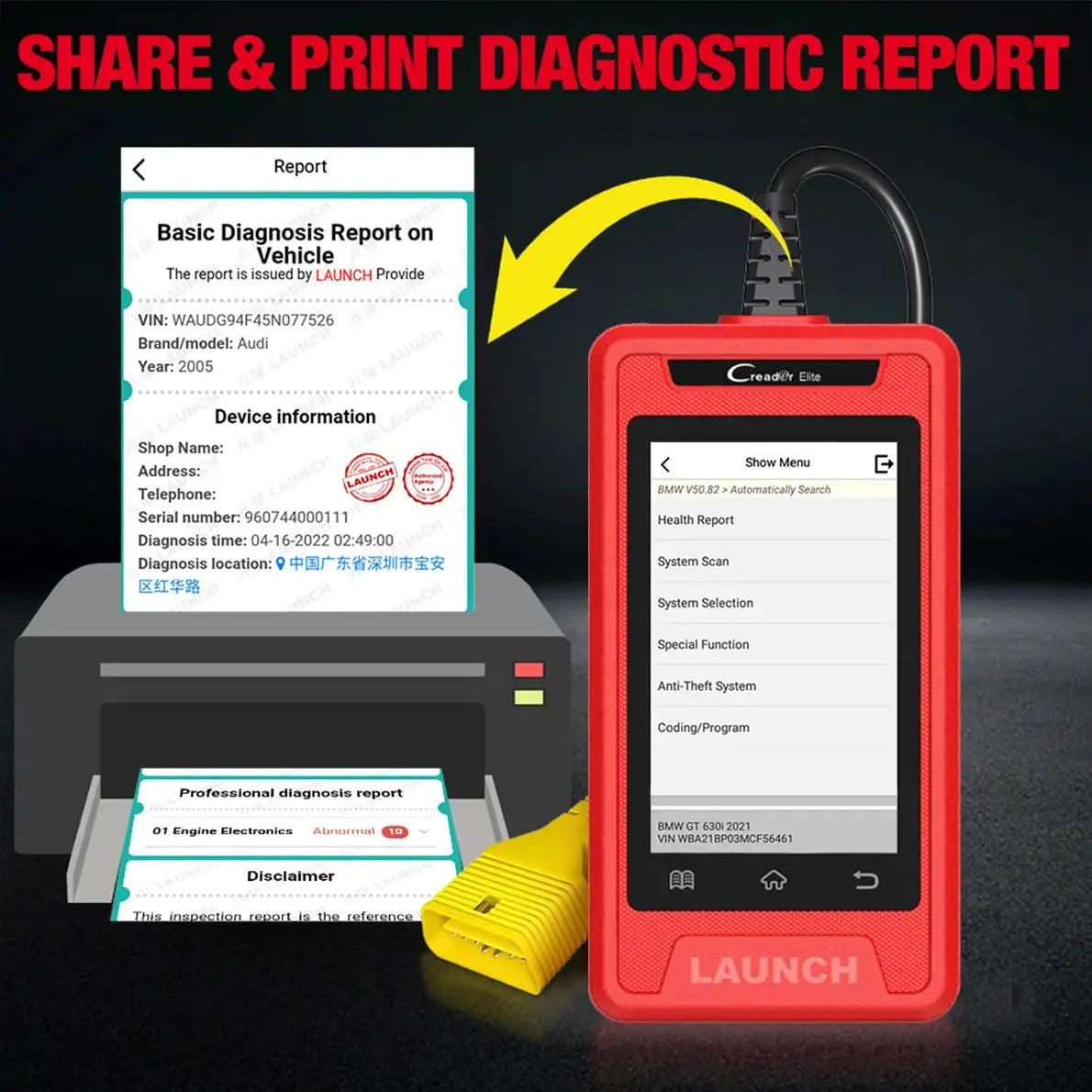 Launch CRE905 Full System Diagnostic OBD2 Scanner Launch Scan Tool - FairTools