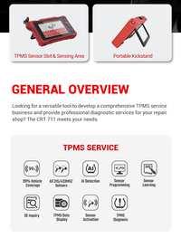 Launch CRT711 TPMS Relearn Programming Scanner FairTools