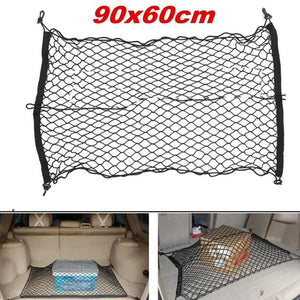 Net Luggage 90x60cm Black Nylon Car Suv Rear Cargo Net Boots Trunk Storage Organizer