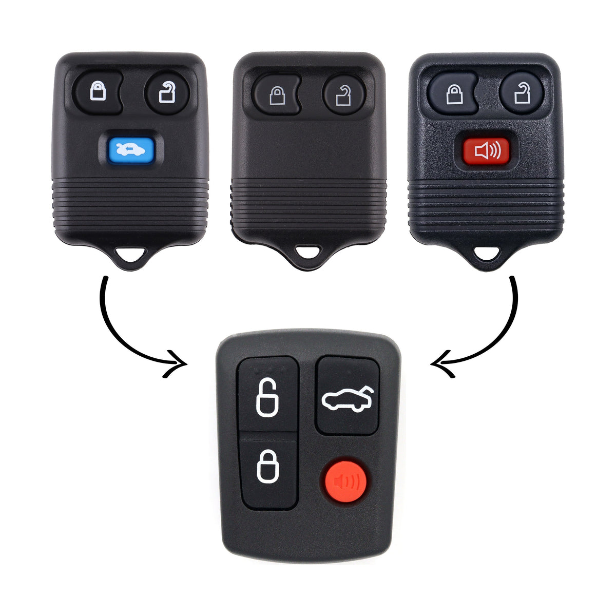 Ford Explorer, Escape & Transit 4 Button Car Remote