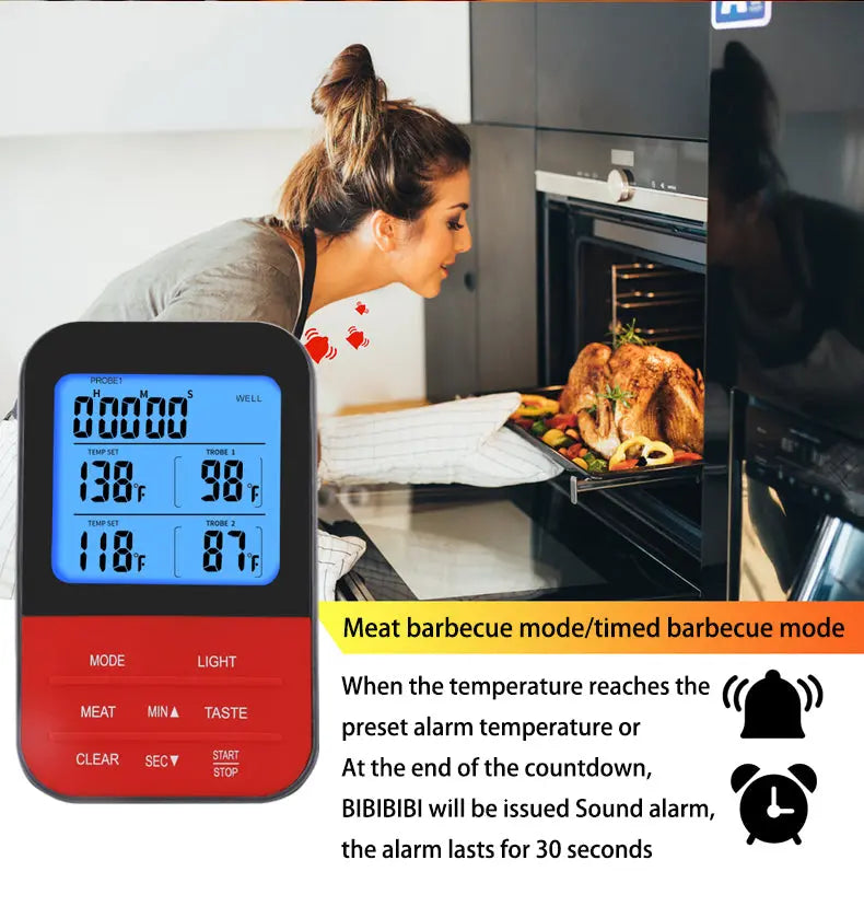 Silver TS-K33 Meat Thermometer Wireless Instant Read Kitchen Oven Thermometer ThermoPro