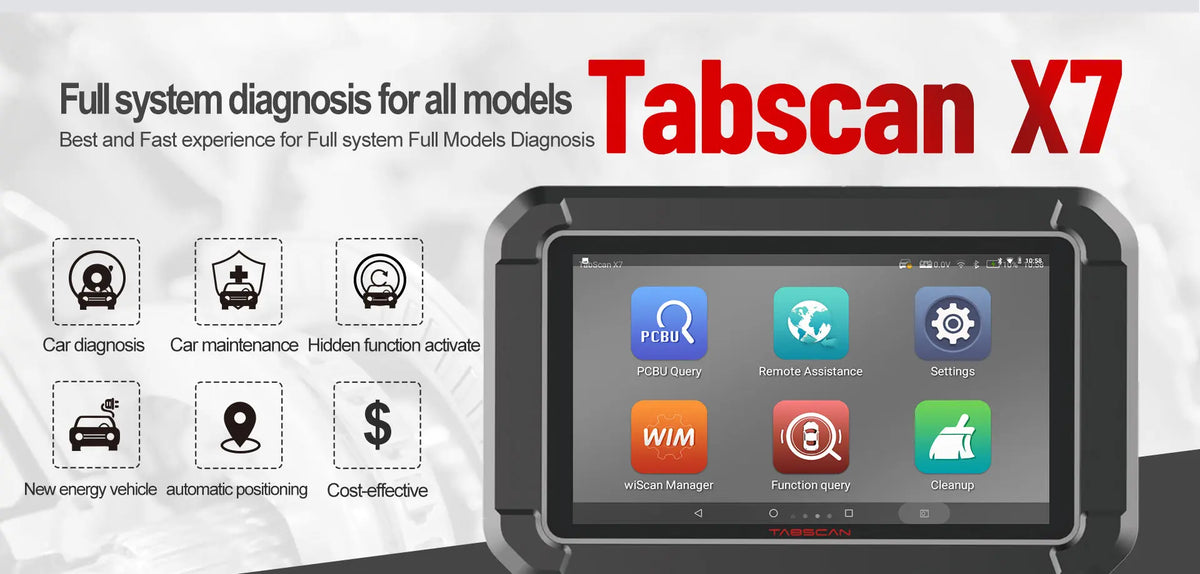 TabScan X7 Car Code Reader with Active Test Full-System Diagnostic Scanner Eucleia