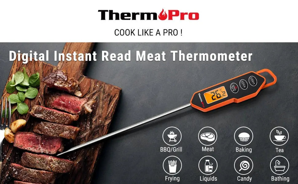 ThermoPro TP-01H Digital Instant Read Meat Thermometer with Backlit - FairTools ThermoPro TP-01H Digital Instant Read Meat Thermometer with Backlit