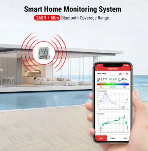 ThermoPro TP357 Bluetooth Indoor Hygrometer with App Alert - FairTools ThermoPro TP357 Bluetooth Indoor Hygrometer with App Alert