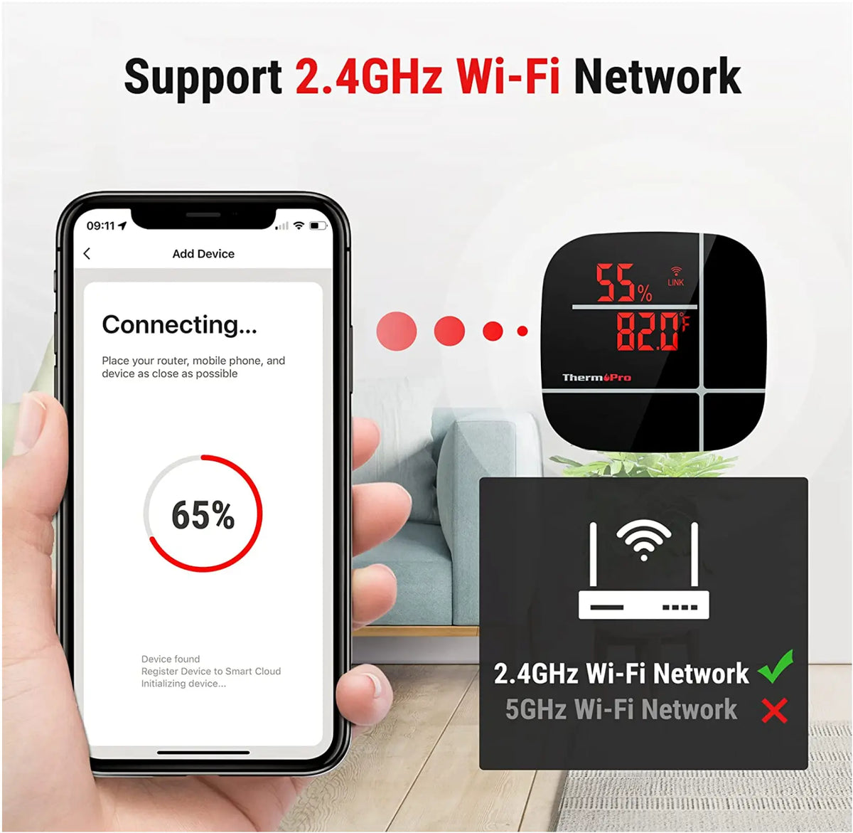 ThermoPro TP90 WiFi Thermometer Wireless Home Temperature ThermoPro