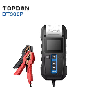 Topdon BT300P Car Battery Tester 12V 24V with Built-in Printer Spark Free Metal Clamps