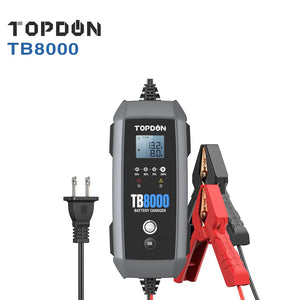 Topdon TB8000 Intelligent Pulse Agm, Wet, Gel, 12 Volt 6v-12v, 8a-3a Battery Charger
