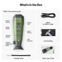 Topdon TS004 Thermal Imager Hunting Imaging Monocular What's in box