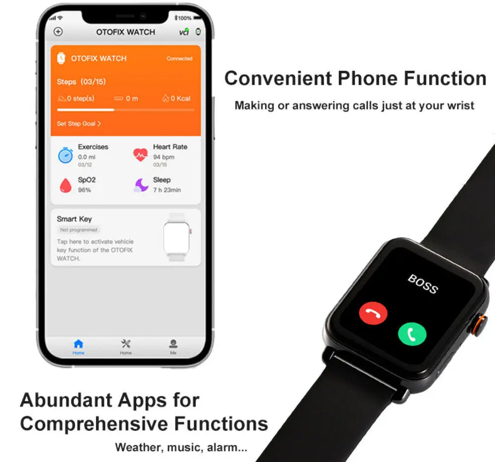 OTOFIX Watch Voice Control Smart Remotekey Lock/Unlock Door Vehicle Tools Smart Watch Key for Car - FairTools