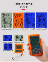 Wireless Touch Screen BBQ Food Thermometer 4 Probes Waterproof ThermoPro
