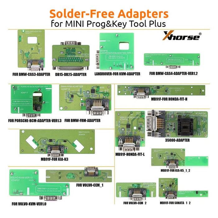 Xhorse Solder-free Adapters Kit Package for Mini Prog & Key Tool Plus Xhorse