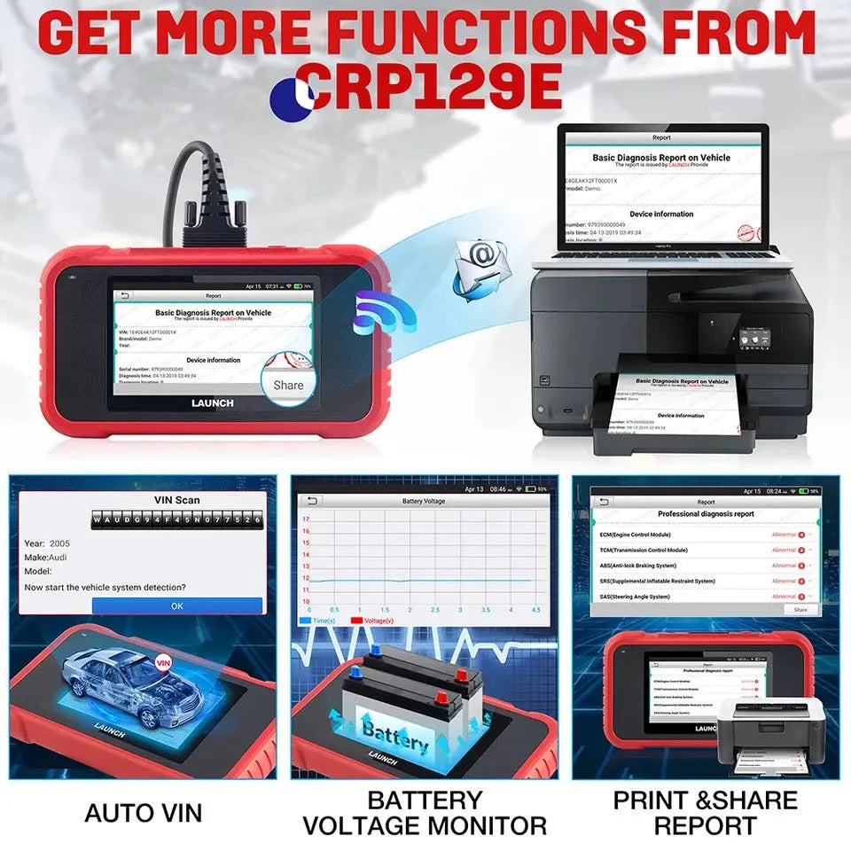 LAUNCH CRP129E 4-System OBD2 Diagnostic Scanner LAUNCH